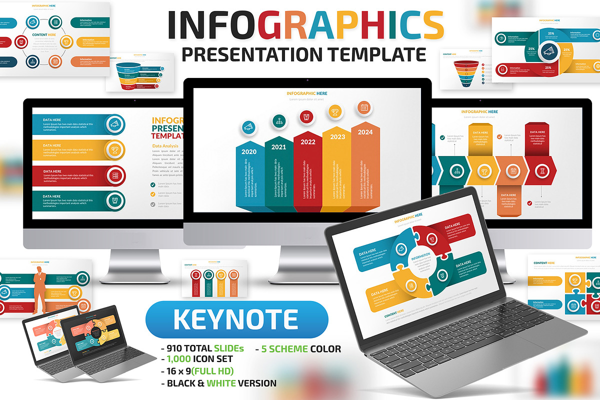 Infographics Keynote Presentation, a Presentation Template by Graphicgo (Photo 1 of 16)