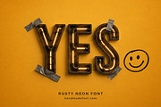Rusty Neon Font, a Sans Serif Font by Handmadefont (Thumbnail 5 of 19)