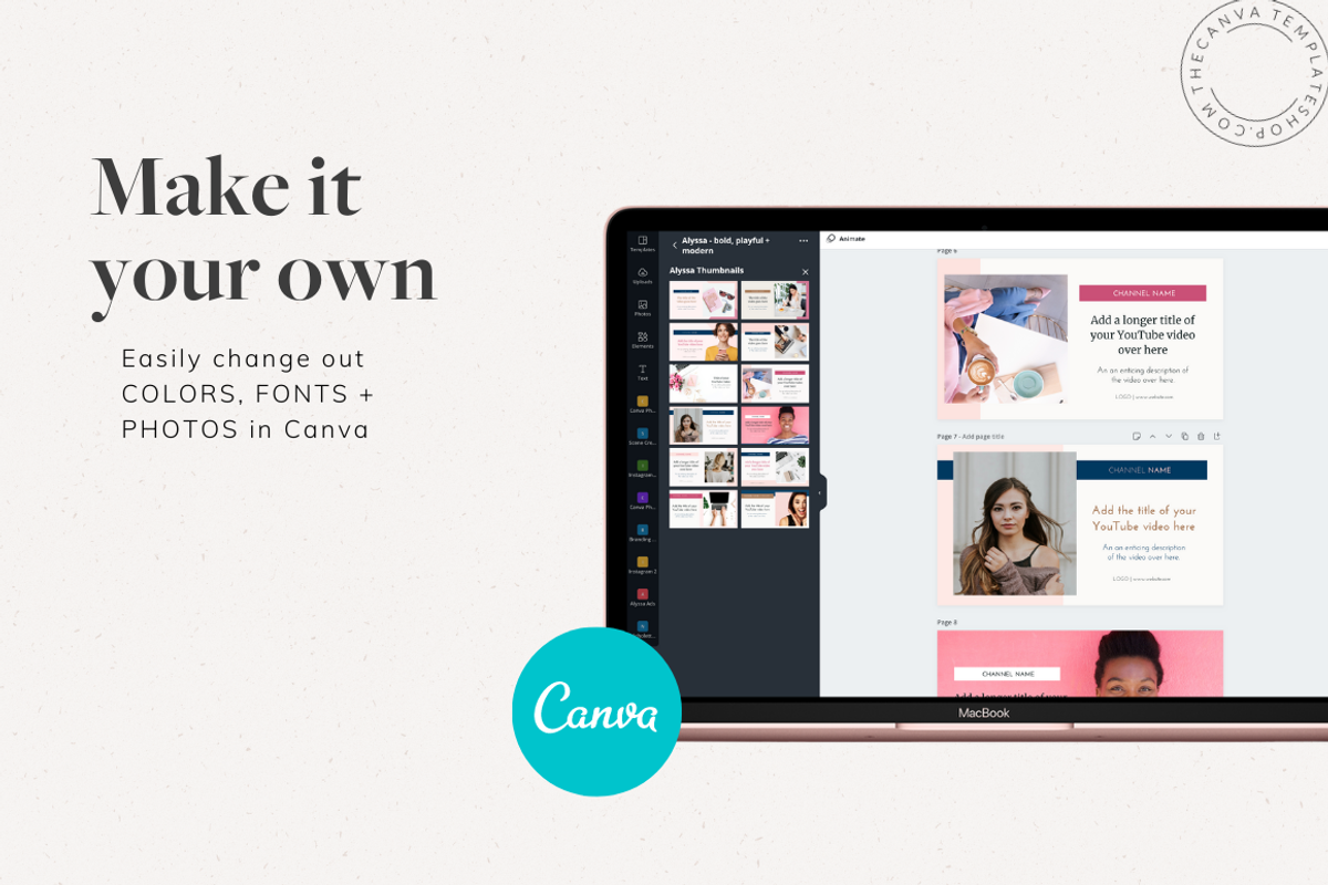 Alyssa Slide Deck Canva Templates, a Presentation Template by The Canva Template Shop (Photo 2 of 6)