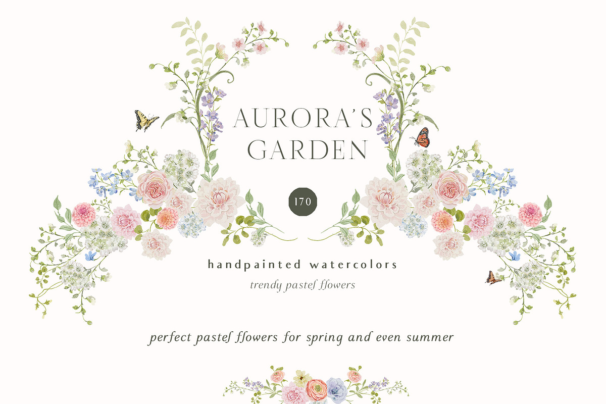 Spring summer pastel flowers clipart, a Decorative Illustration by Grace Noboa Illustrations (Photo 15 of 20)