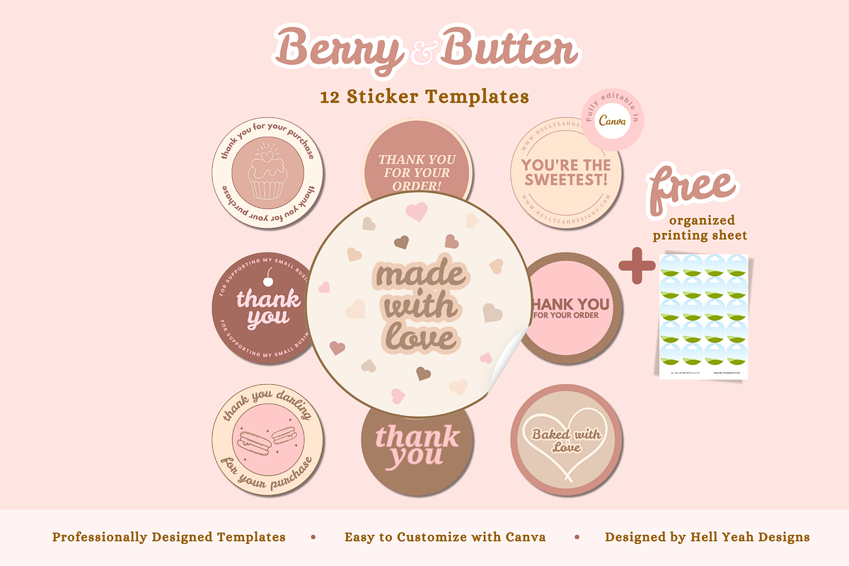 Bakery Round Sticker Templates, a Stationery Template by Hell Yeah Designs (Photo 1 of 7)