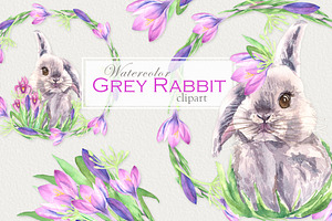 Watercolor Easter Bunny clipart