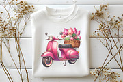 Pink Scooter Clipart, an Illustration by DreamArtGraphic (Thumbnail 4 of 6)
