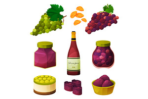 Food from grapes, fruit products