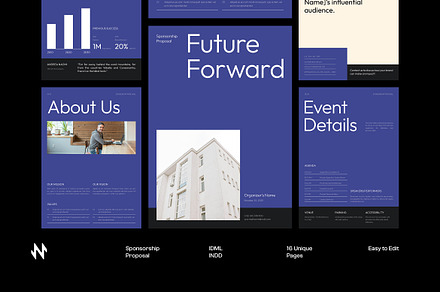 Blue Minimal Sponsorship Proposal, a Brochure Template by Neermana