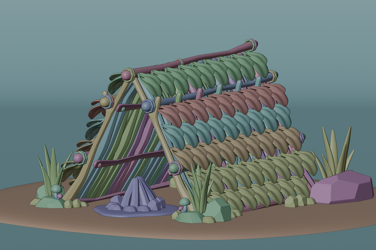 Stone Age Shelter 3D Model, a Scene 3D Model by Dudukbersama (Photo 2 of 3)