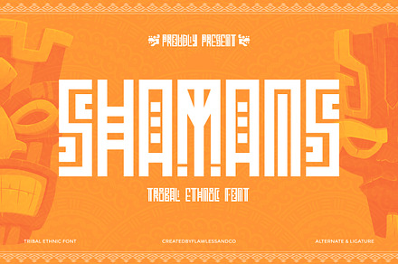 Shamans - Ethnic Decorative  Font, a Font by Flawless And Co