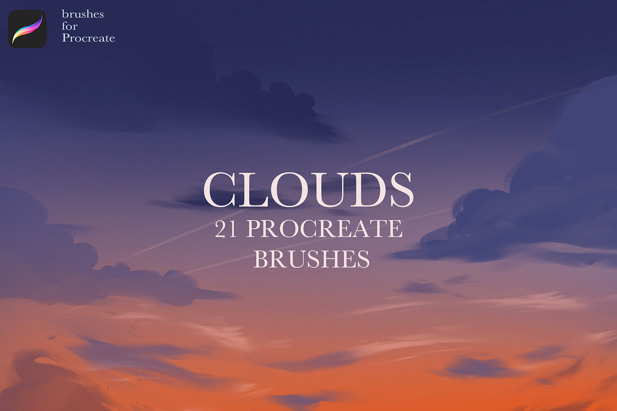 Clouds Procreate Brushes Stamps, a Brush Add-On by Spark Studio Brushes (Photo 3 of 5)