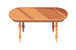 Table furniture of wood, interior, an Object Illustration by the8monkey