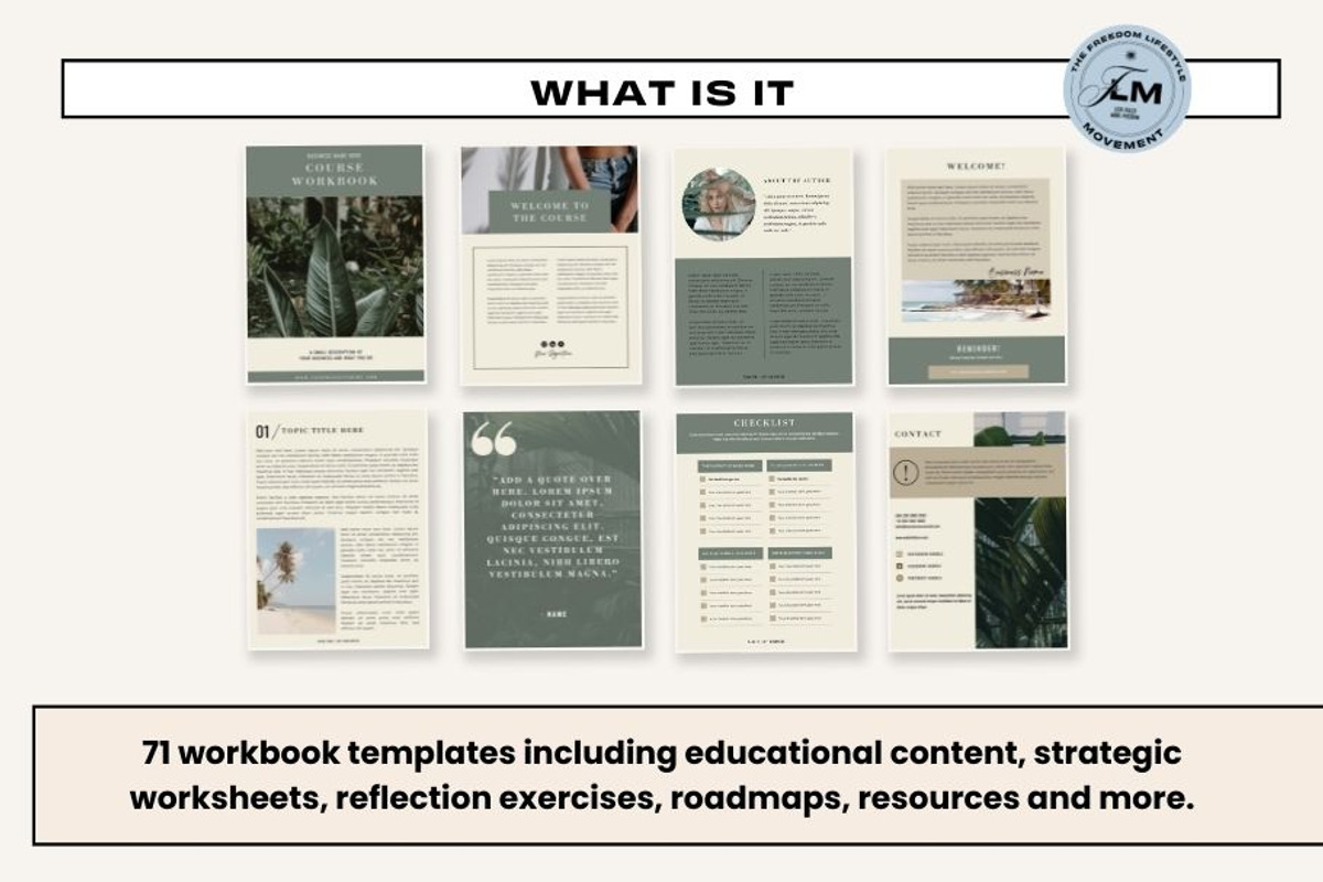 Course Workbook - Tropical Boho, a Social Media Template by Freedom Business Shop (Photo 3 of 9)