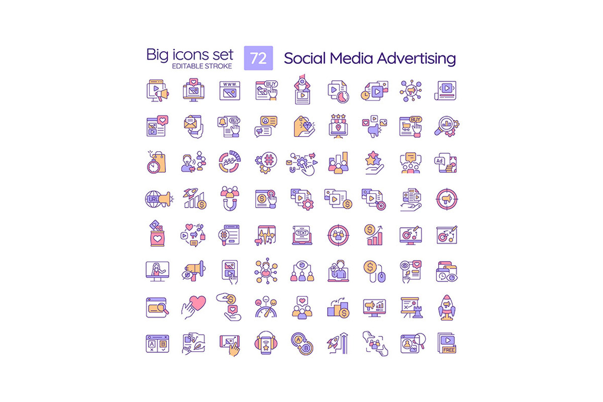 Social media advertising RGB color, an Icon by IMG Visuals