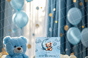 Boy baby shower invitation mockup, an Advertising Mockup by Blush Roses Print (Thumbnail 4 of 8)