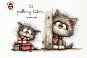 Peeking Kitten Watercolor Clipart, an Animal Illustration by Nicolle's Colorful Art (Thumbnail 1 of 9)