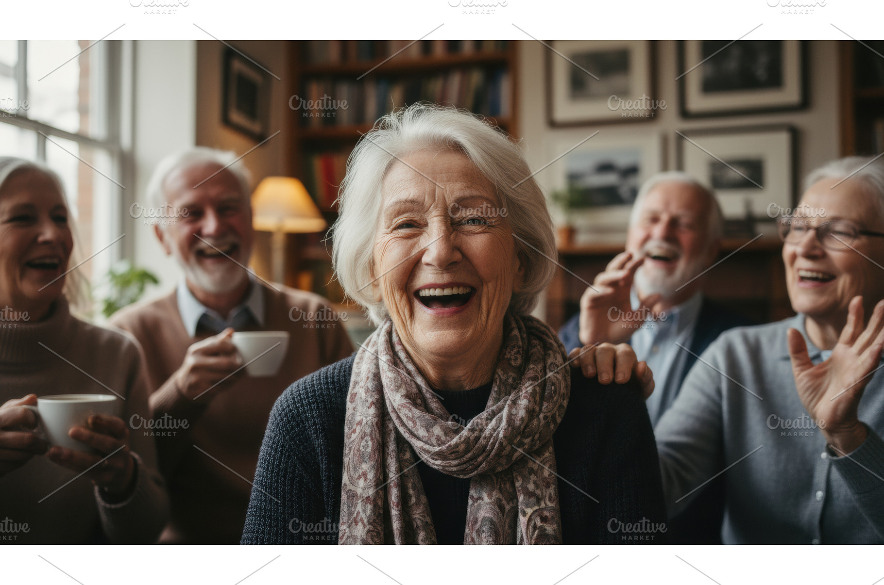 Joyful senior group sharing warm, a Person Photo by Igor Tichonow