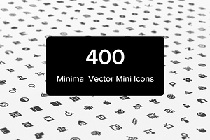 400 Minimal Vector Mini Icons