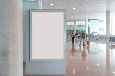 Blank billboard mock up in an airpor containing billboard, advertising, and, an Architecture Photo by aagafapaperiapunta