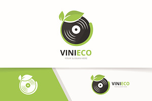 Vector Vinyl And Leaf Logo