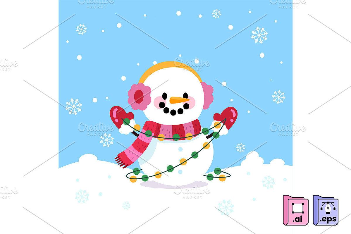 Outdoor Snowman, an Object Illustration by MISS CHATZ (Photo 2 of 3)