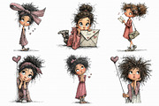 Whimsical Valentine Girl Clipart, an Illustration by Libby Wishes (Thumbnail 7 of 8)