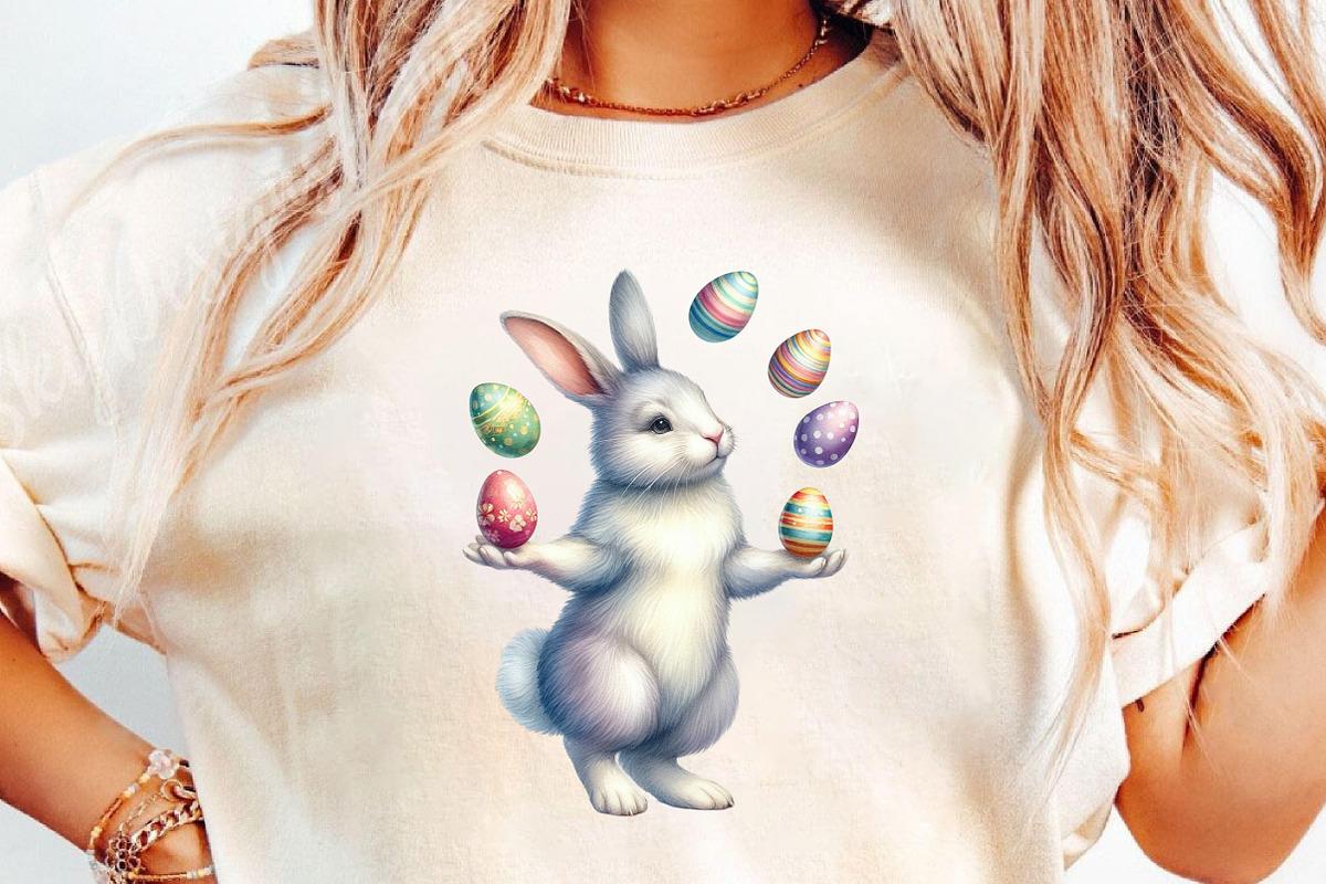 Bunny Juggling easter egg Clipart, an Illustration by DreamCafeArt (Photo 6 of 6)