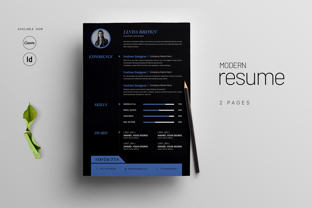 Creative Resume  CV  Template Canva, a Resume Template by evgenystudio (Photo 1 of 6)