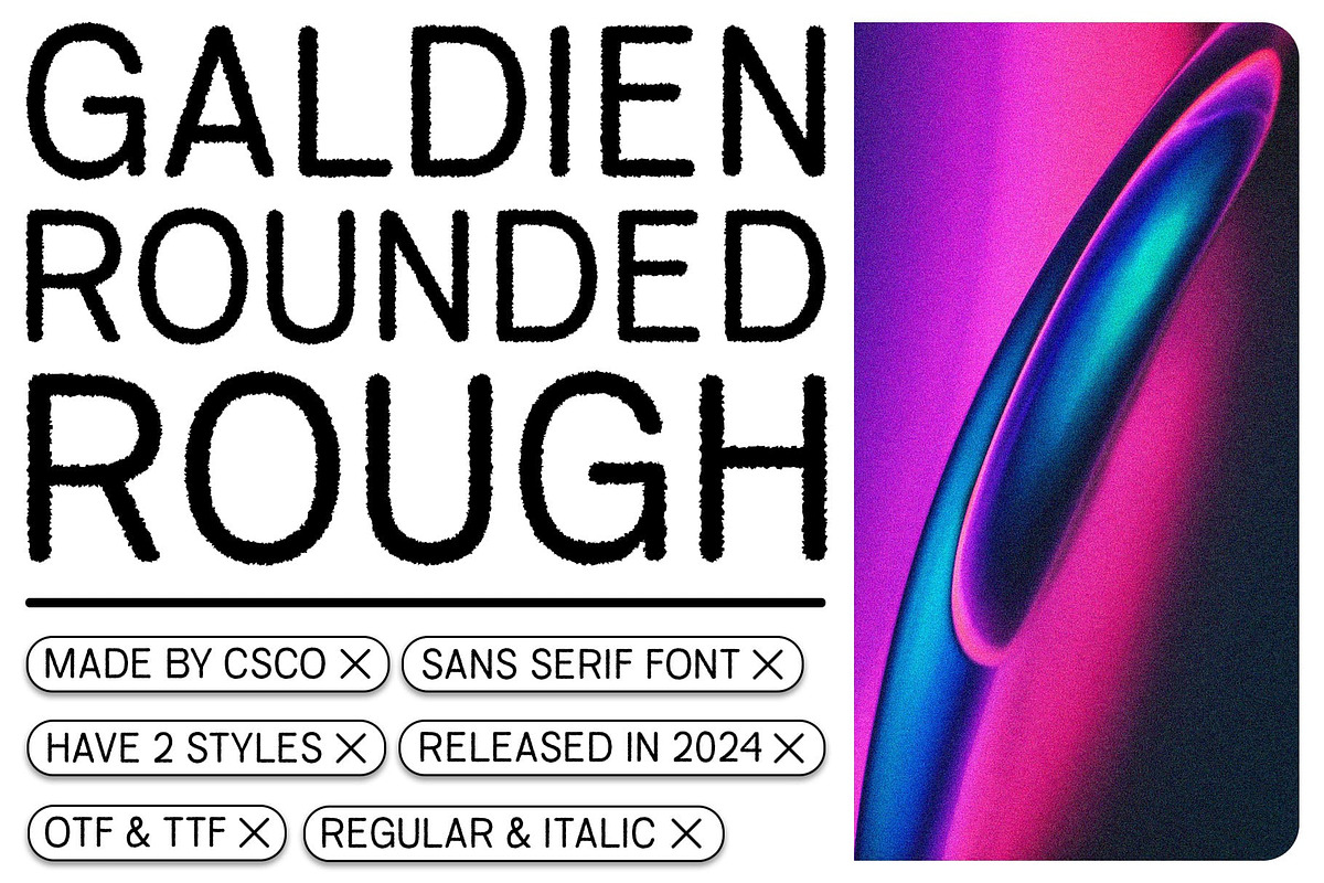 Galdien Rounded Rough, a Sans Serif Font by Craft Supply Co. (Photo 1 of 8)
