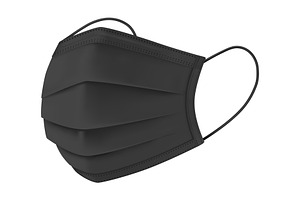 Black medical face mask isolated, an Object Illustration by Yayasya