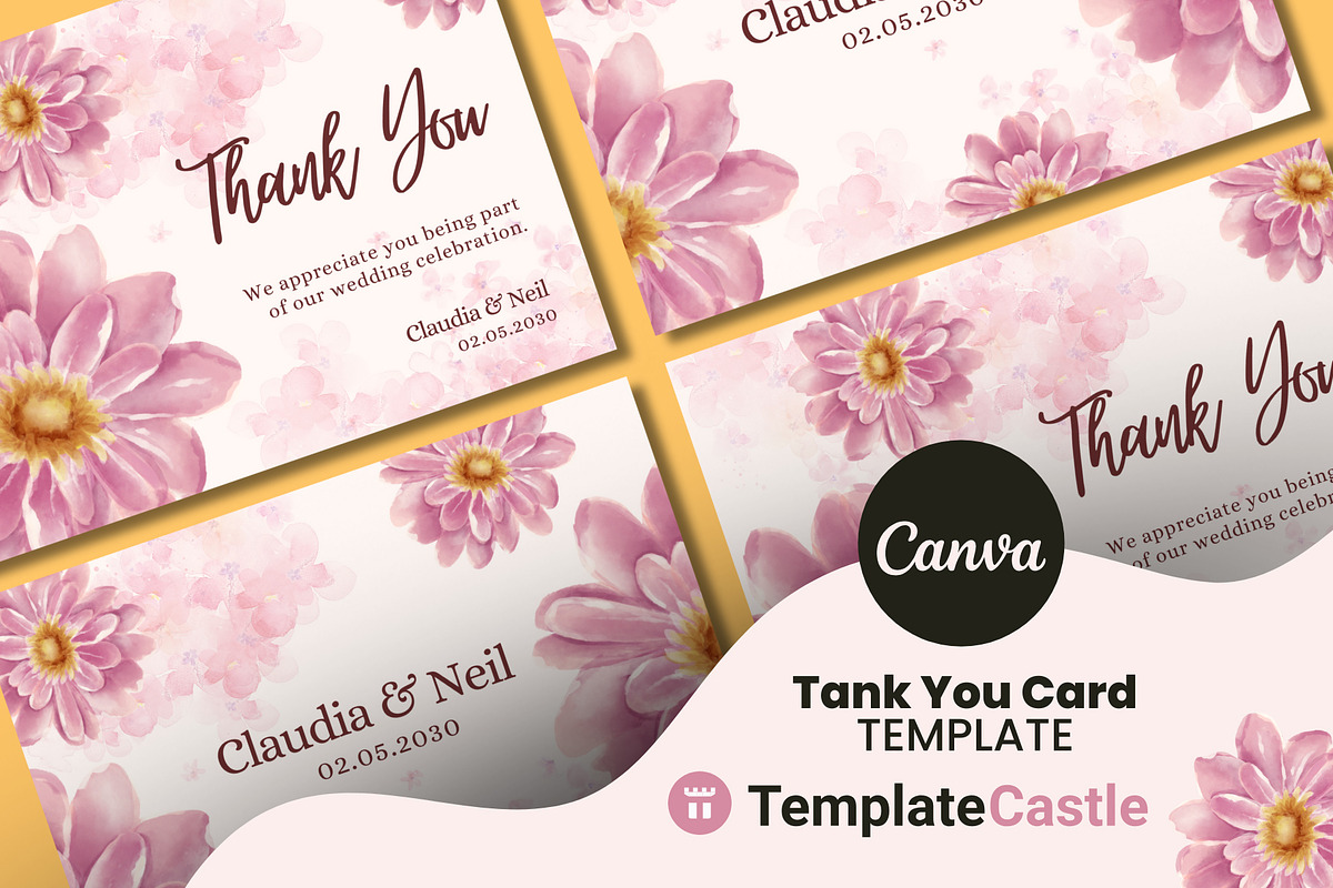 Thank You Card Template for Canva, a Design Template by TemplateCastleStore (Photo 4 of 4)