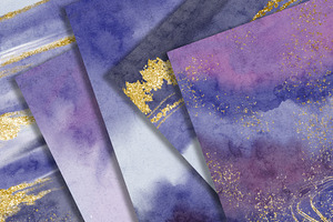 Golden Purple Watercolor Backgrounds