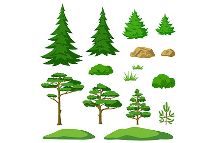 Set of stylized trees., an Object Graphic by incomible