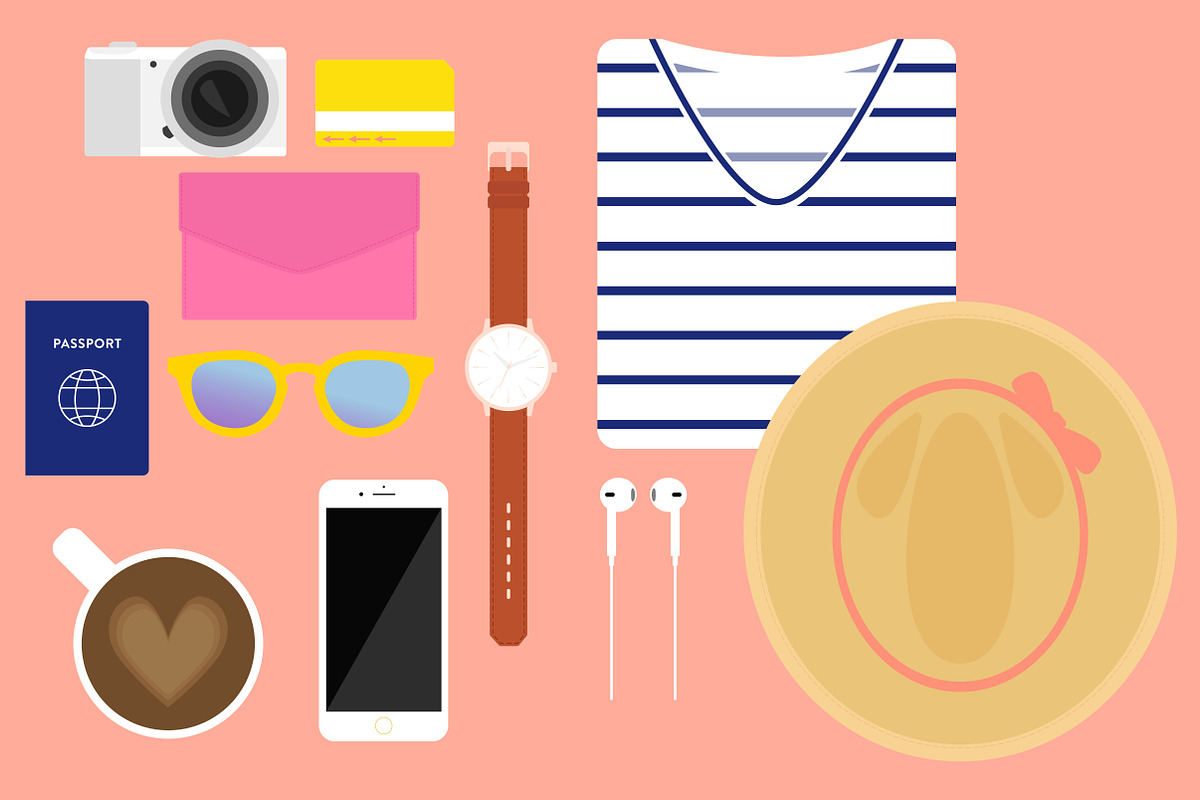 Vector Travel Flat Lay, an Illustration by Sarah Hearts (Photo 2 of 3)