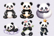 Cute Baby Panda Clipart PNG Set, an Animal Illustration by Printable Pretty Studio (Thumbnail 3 of 4)