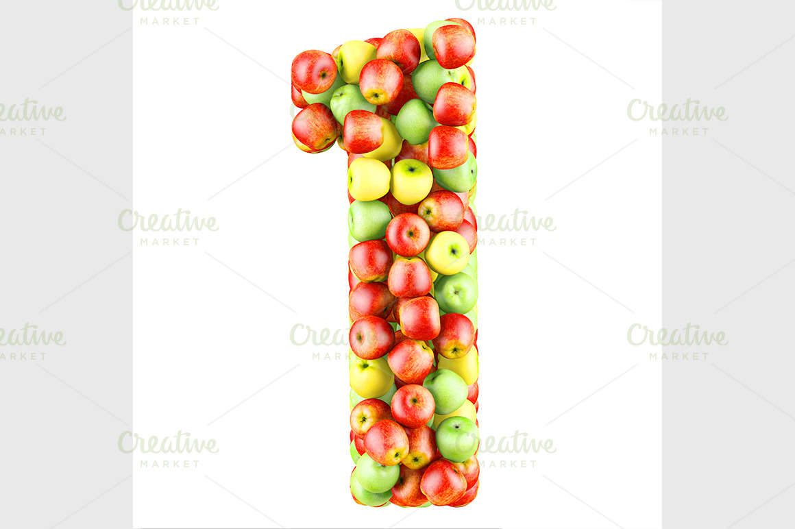 fruit number 3d, a Graphic by IllustrationArtShop