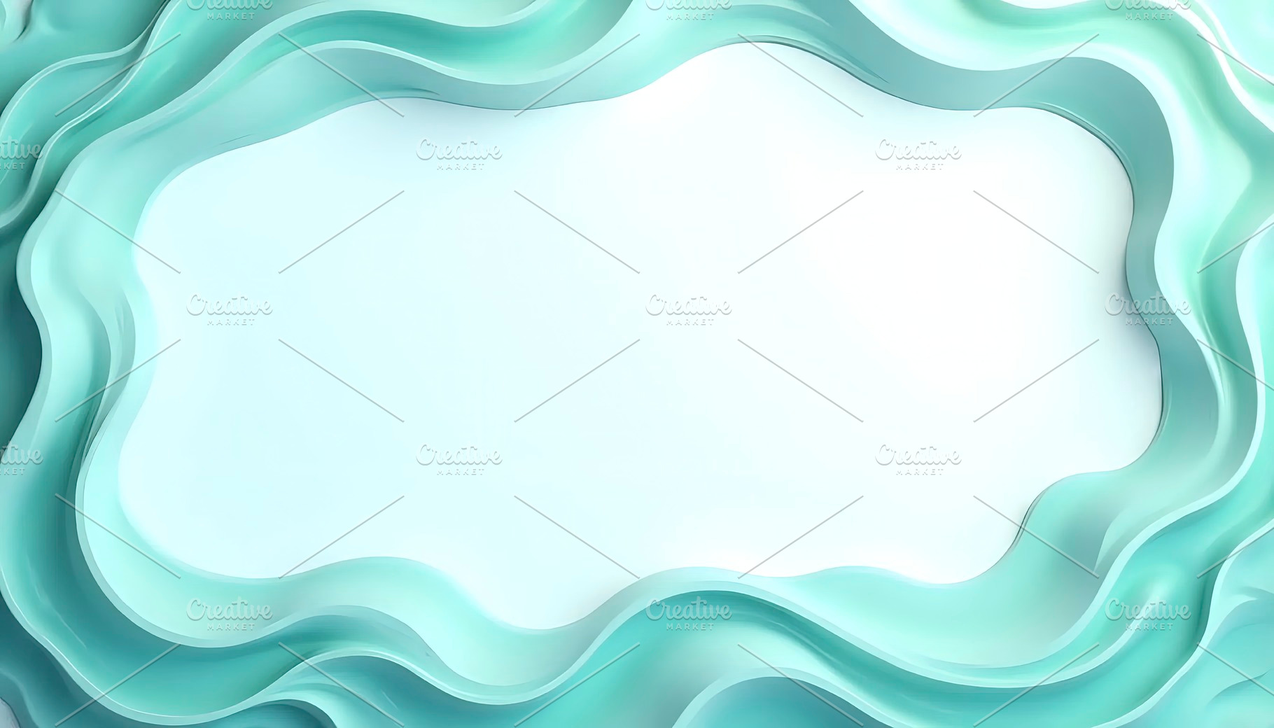 Aqua And Mint Fluid Waves With White, a Photo by LOGOCREATIVE