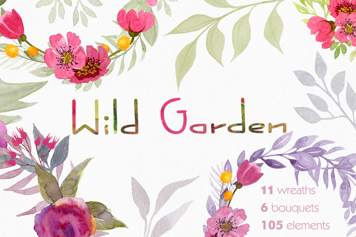 Watercolor Flowers Pack, an Illustration by Watercolor Nomads (Photo 1 of 3)