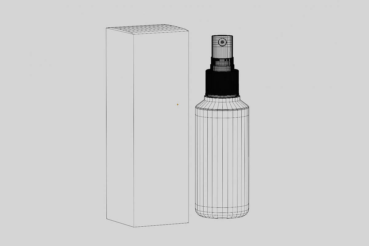 Spray bottle and box, an Object 3D Model by fahad121 (Photo 5 of 7)