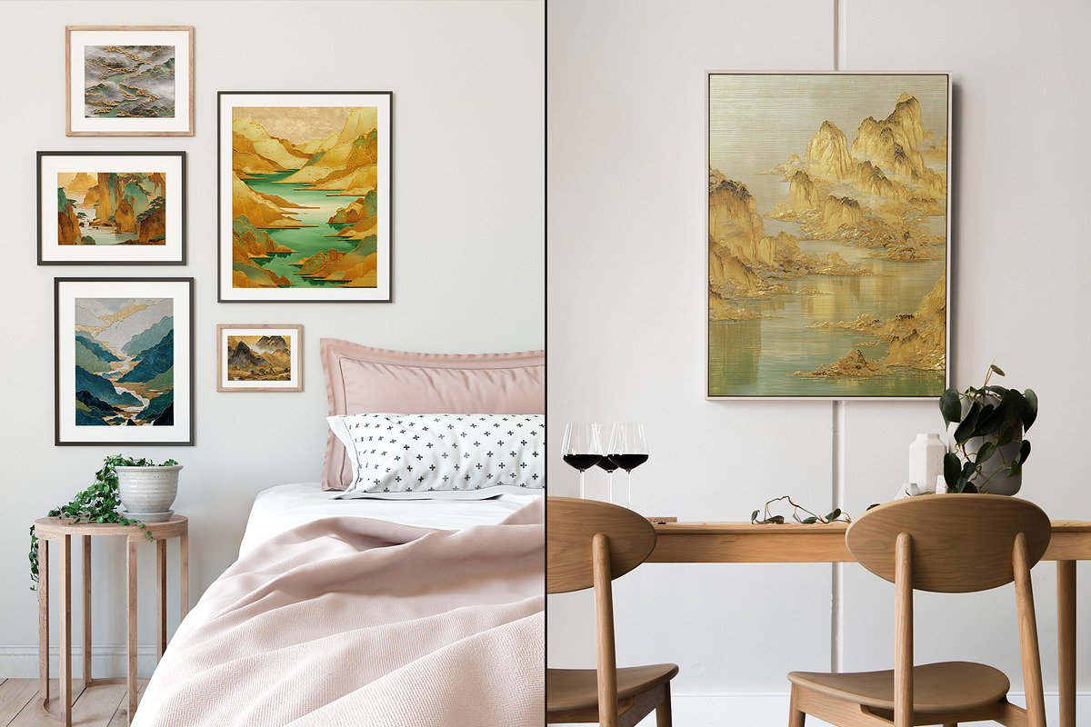 Golden Landscape Illustration, a Decorative Illustration by Housui Patterns (Photo 2 of 10)