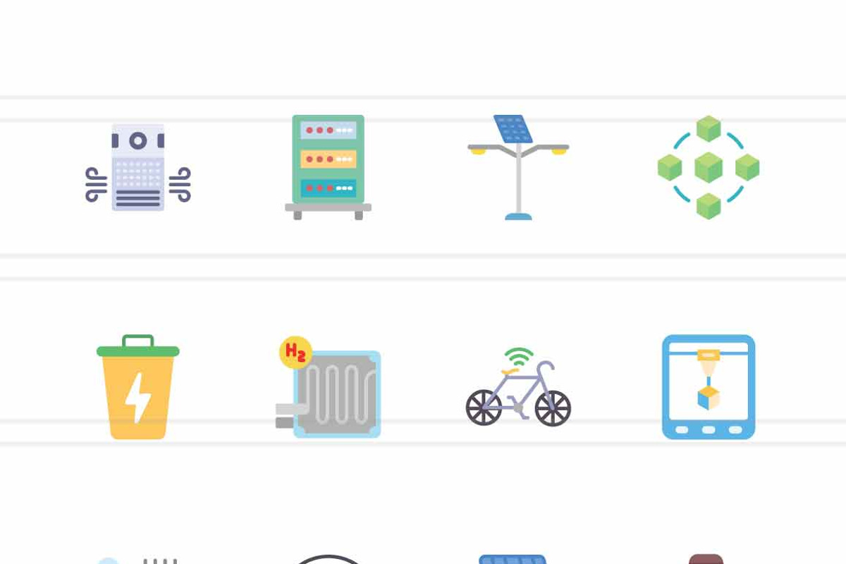 Eco-Tech Flat Multicolor Icons, an Icon by IconBunny (Photo 2 of 2)