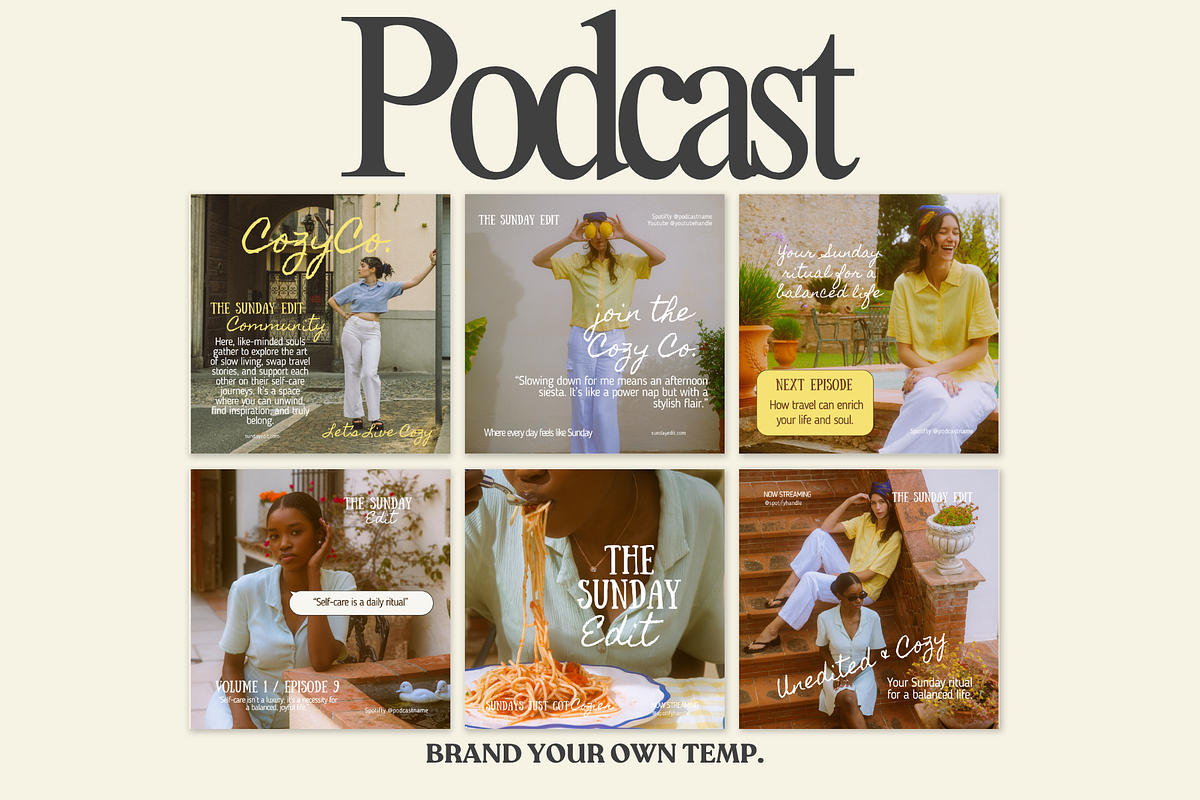 Podcast Canva Templates for Insta, a Social Media Template by BYOTstudios (Photo 2 of 10)