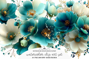 Watercolor Wildflower Clipart, an Illustration by GatewayDesign