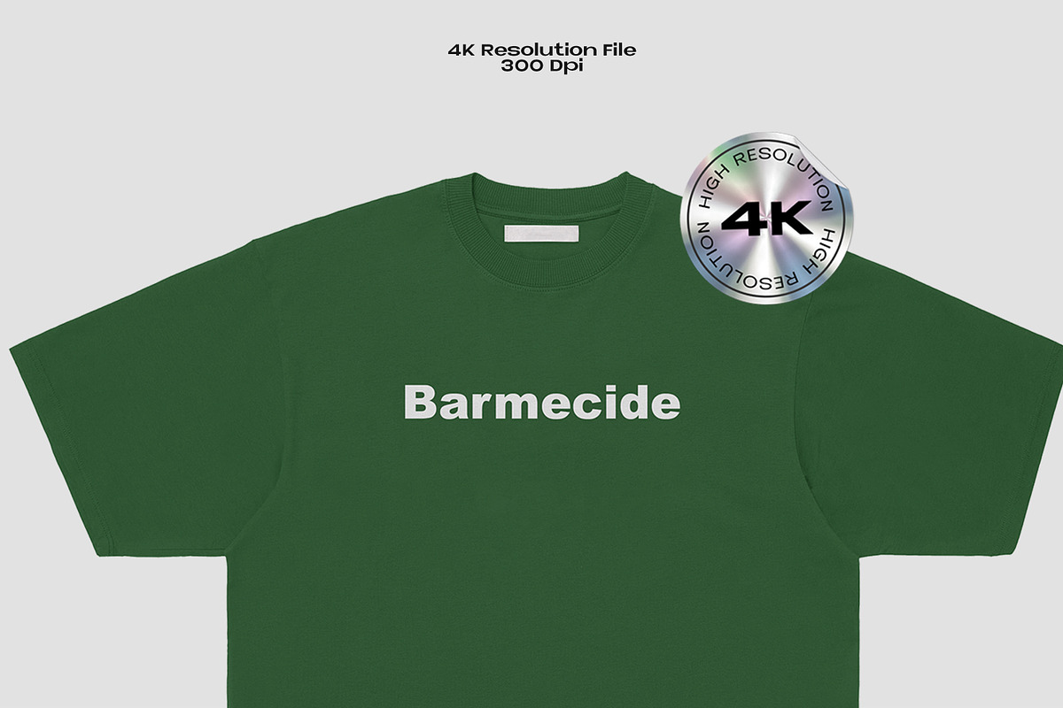 Heavy weight t-shirt mockup, a Shirt Mockup by Barmecide Mockup Studio (Photo 3 of 3)