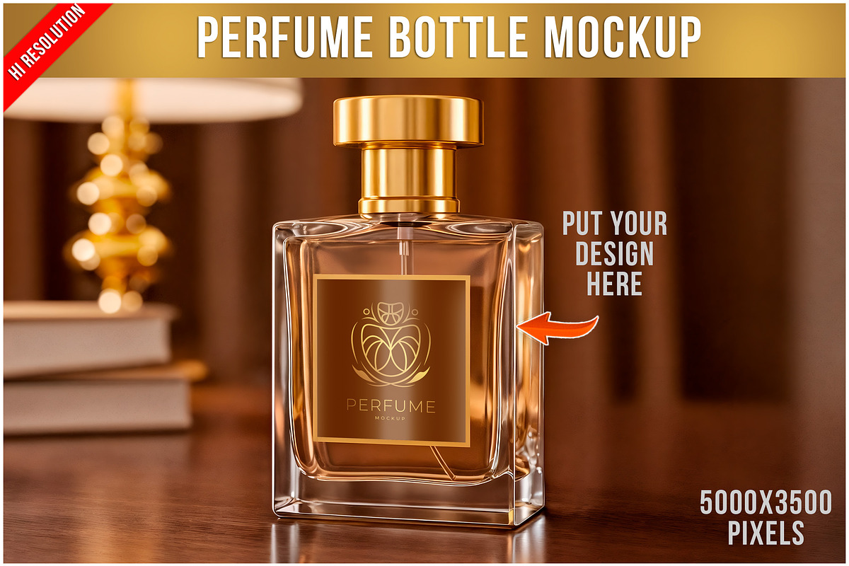 Perfume Bottle Mockup PSD, a Packaging Mockup by Bruno's Shop (Photo 1 of 4)