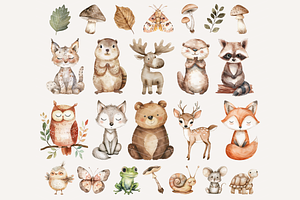 Boho Woodland Animals Clipart