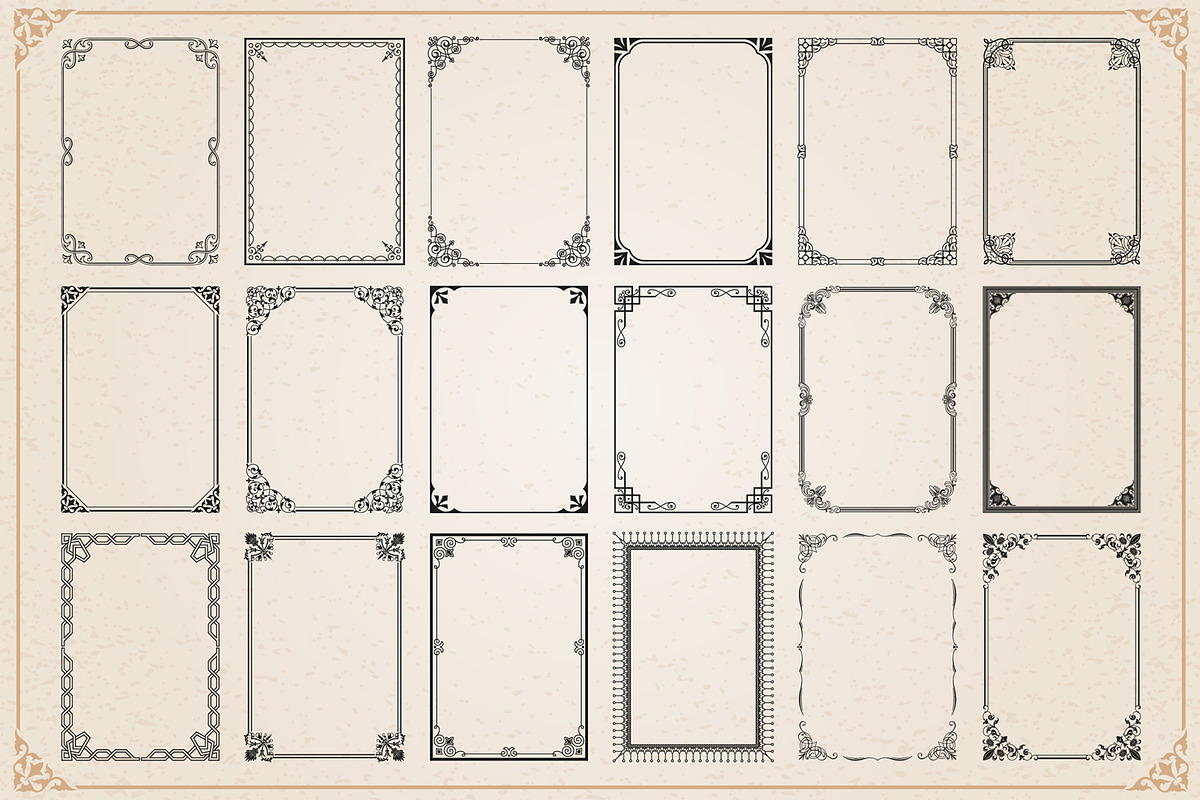 Decorative frames and borders set #1, an Object Graphic by Digiselector Design Goods (Photo 2 of 7)