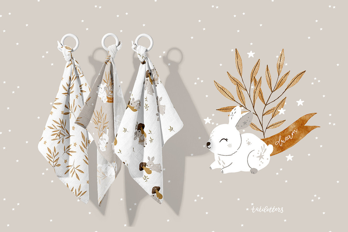 Floral Rabbit Collection, an Animal Illustration by tatiletters (Photo 2 of 13)