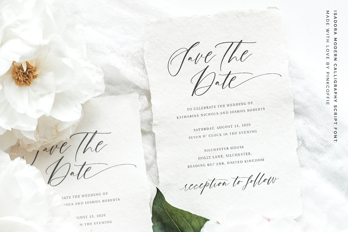 Isadora I Rustic Wedding Script Font preview 4