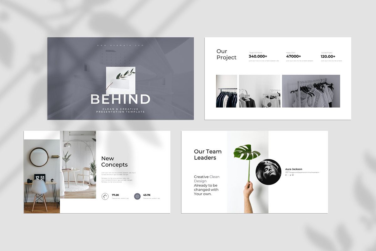 Clean Minimal Black White Presentati preview 2