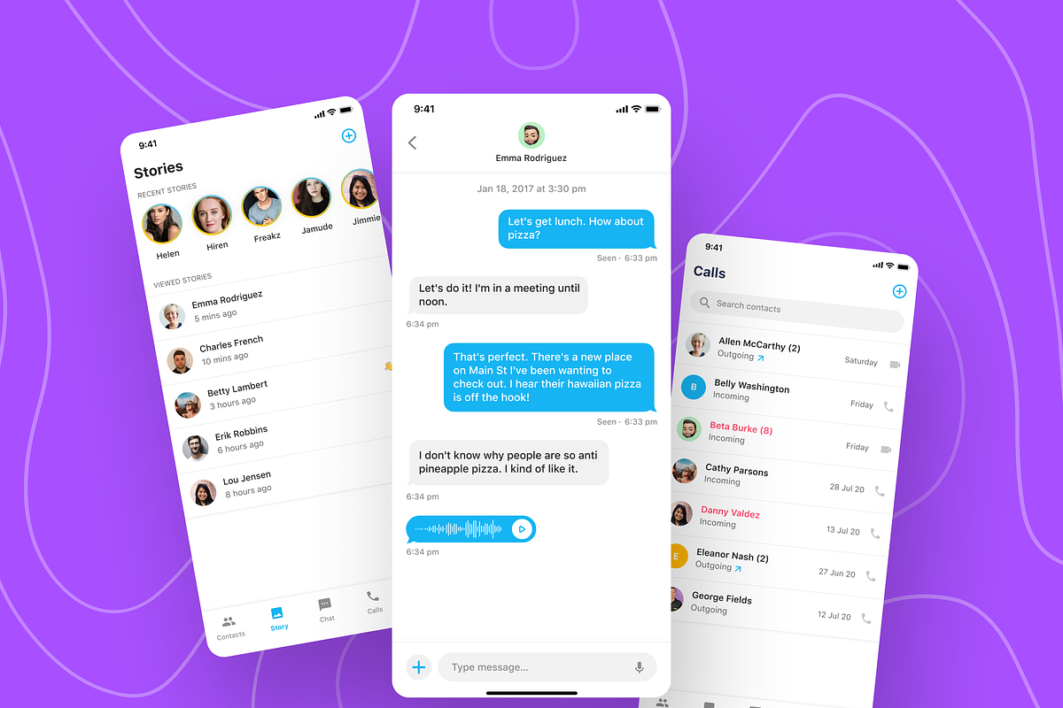 Chat App - Light & Dark Mode, an UI Kit Template by Divanraj (Photo 5 of 5)