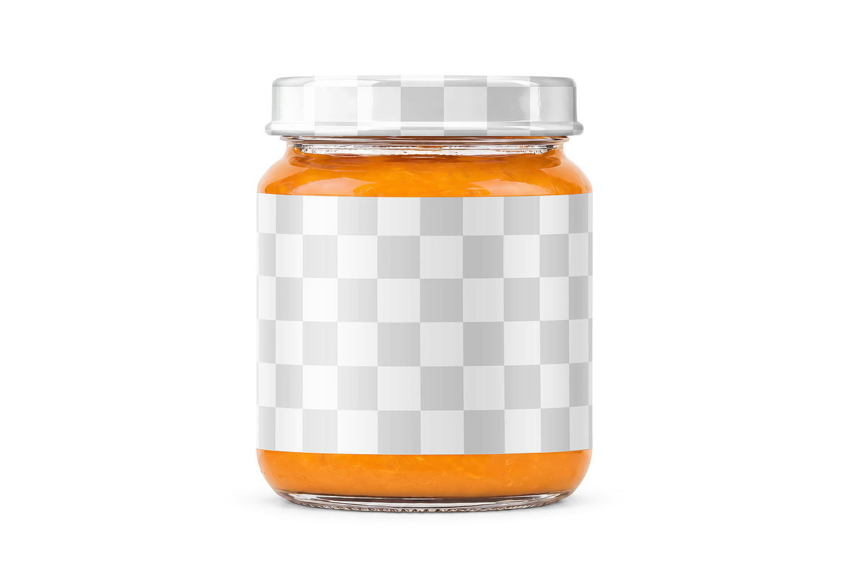 Baby Food Pumpkin Puree Jar Mockup, a Packaging Mockup by Country4k (Photo 2 of 2)