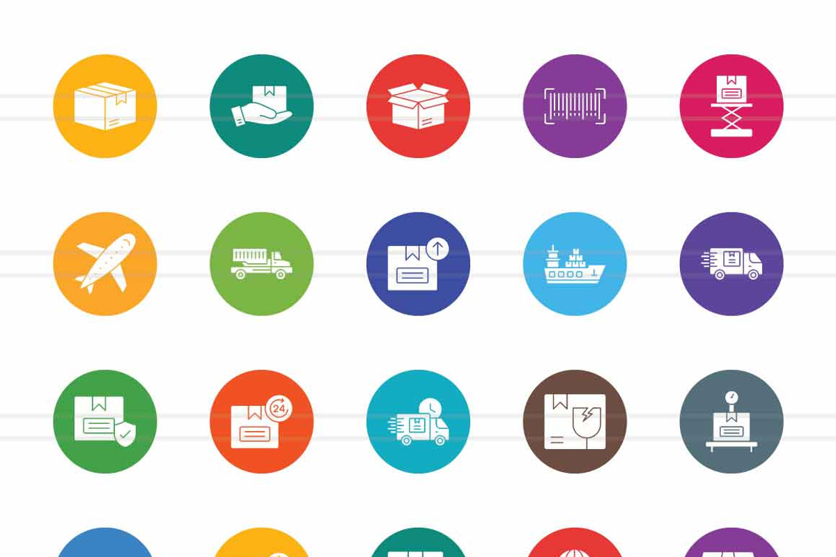 50 Logistics Flat Round Icons, an Icon by IconBunny (Photo 2 of 2)